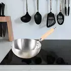 Nonstick Wok Skillet Wood Handle Frying Pan for Stovetop Cooking Induction