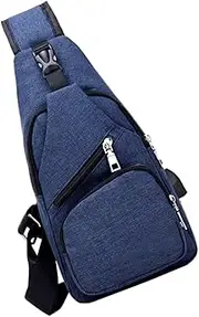 [LIFKOME] Men Chest Bags Crossbody Bag Men Messenger Bag Men Sling Bags Crossbody Sling Bag for Men Travel Crossbody Mens Messenger Bag USB Charging Bags Men Travel Bag Grey