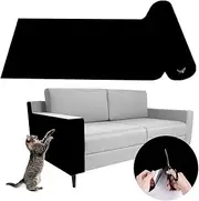 Pawmingle Cat Scratching Carpet, Cat Scratching Mat Self Adhesive, Cat Anti Scratch Protector, Multifunctional Cat Scratching Carpet, Couch Wall Furniture Protector (15.75in * 39.37in,Black)