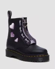 NIB*Womens*Dr. Martens*1460 Boot**6-10*Zip Heart Satin Black Lavender*Doc Marten