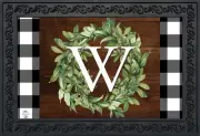 Briarwood Lane Wreath Monogram Letter W Doormat