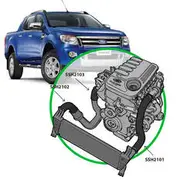 SAAS Silicone Intercooler Complete Pipe & Clamp Kit - Ford Ranger/Mazda BT50 3.2L, SSH2101-KIT