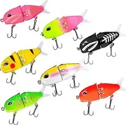 Mini Glide Bait for Bass Fishing, hite Glide Baits for Bass and Pike, Small Glide Multi-Jointed Swimbait, with Double Hook