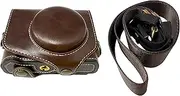 PU Leather Camera Case for Canon PowerShot G7x Mark ii / G7x Mark iii Protective Camera Bag (Dark Brown)