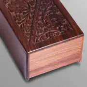 Wooden Keepsake Urn Box for Human Ashes, Cremation Memorial Urn Box, Handcarv...