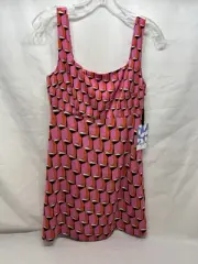 Diane Von Furstenberg 90's Shift Pink Modern Geo Mini Dress Womens Size 2 Multi
