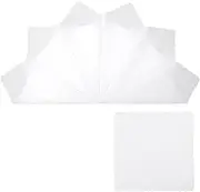 [InnoHHustle] 6 Pcs White Handkerchief, Women Handkerchiefs with Wavy Edge Thick Soft Cotton Handkerchiefs 11.8" x 11.8" Pocket Squares Towel for Men and Women Classic Hankies Bulk Set for Embroidery and Tie Dye