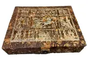 Handmade, Real Leather Jewelry Box Trinket Storage Box, Leather Embossed Design