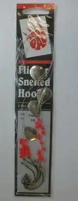 Bear Paw FNWB-1/0 Wide Bend Snelled Hook Size 1/0