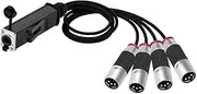 ROBAUN 4 Channel 3 Pin Audio Network Cable for Stage Sound Lighting, Male and Female to RJ45 Ethercon(D1009J-M-Red,2.9M)