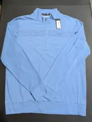 NWT MEN'S TRAVIS MATHEW HERITAGE PULLOVER, SIZE: L, COLOR: HEATHER RIVIERA (M5)