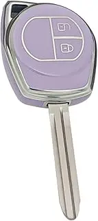 KUNIO Car Key Fob Cover Case Fit for Suzuki Vitara Swift Ignis SX4 Liana Alto Key Protective Cover Keychain TPU Key Holder Car Accessory 2 Buttons B Purple