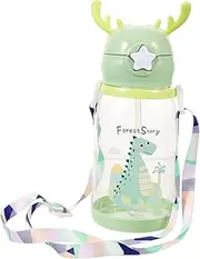 CLISPEED Antler Straw Cup Cute Water Bottle Safe and Drinking Cup for Outdoor Use Smooth Edge Design Easy to Clean