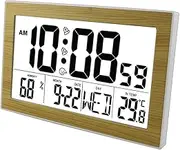 MUSISALY 1Pc Display Mute Electronic Alarm Clock Wall Mounted Tabletop Design Daily Alarm Snooze Feature Stylish Finish for Home Decor Housewarming