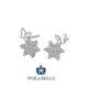 <Porabella>925純銀鋯石耳環 繁花盛開 蝴蝶飛舞穿洞式耳環 Earrings