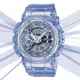 CASIO 卡西歐 G-SHOCK WOMEN 科幻虛擬世界 半透明雙顯錶-藍 GMA-S110VW-6A