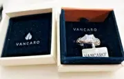 Vtg. VANCARO Asscher Cut CZ 925 Sterling Silver Engagement Ring Sz. 7.25 NWT Box