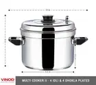 Vinod Stainless Steel Multi Cooker (4 x Idli Plates and 4x Dhokla Plates)- 4 ...