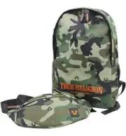 TRUE RELIGION CAMO BACKPACK + WAISTPACK LAPTOP 15" 2 BAGS IN 1 TR102287 $99 NEW