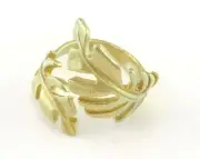 Leaf Adjustable Ring Raw brass (18mm 8US inner size - Adjustable ) Oz3194