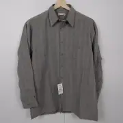 NEW Old Stock Vintage Pierre Cardin Mens Shirt Size L Grey Button-Up Long Sleeve