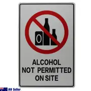 2x Warning Notice Alcohol No Permitted On Site Sign 200x300mm Metal Safety Al