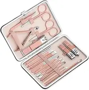 MERRYHAPY Stainless Steel Nail Trimming Set 18pc Manicure Tools Clipper Scissors File Portable Versatile
