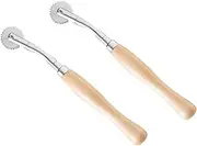 Anneome 2pcs Tailor Sewing Tools Steel Toothed Wheel Scanning Line Cross-Stitch Round Delimiter for Neat Stitches