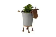 Willow & Silk Cow Pot Planter Rustic Home/Garden Display Decor 32x20x37cm