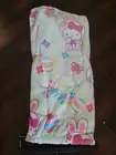 Hello Kitty Easter Egg Blanket Plush Throw Easter Bunny NWT Teal Blue