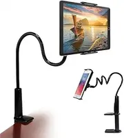 Gooseneck Tablet Holder Cell Phone Holder, Universal 360° Flexible Tablet Stand, Lazy Arm Holder Clamp Mount Bracket Bed for iPad Mini/Air, Samsung Galaxy Tab and 4.0-11" Devices(Black)