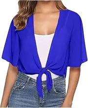 [Generic] Women Shrug Summer Lightweight Shrugs Chiffon Cardigan Loose Casual Tops Short,Cover Ups for Dress