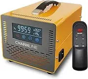 Charmline Smart Ozone Generator with Remote Control up to 500 m², Ozone Air Purifier, Ozone Device, Odour Neutraliser, Ozone Generator for Car, Home, Rooms, Pet Room, Orange