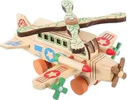 ERINGOGO Colorful Wooden Helicopter Model for Wood Helicopter Decor Present Choice for Collectors and Safe and Smooth Surface Design