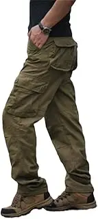 [Haitpant] Mens Tactical Cargo Pants, Loose Casual Trousers, Army Military Pants for Men