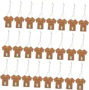 COMPUKAS 50pcs Thank You for Coming Tags Clothes Shaped Paper Hang Tags with Rope for Showers and Parties Personalizable Celebration Labels Blue