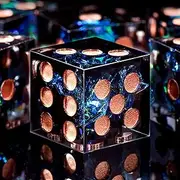 AUSTOR 6 Sided Dice 16mm, 6 Pieces D6 Dice Handmade Sharp Edge Resin Dices Set with Metal Case for Tenzi, Farkle, Yahtzee, Bunco or Teaching Math, Dark Star