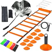 Speed Agility Training Set, Includes 12 Rung Agility Ladder,10 Disc Cones, Ju...