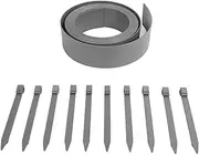 Plastic Garden Border Landscape Edging Kit Wood Grain Pattern PE Material Flexible Design Easy Installation with Fixing Nails for Lawn Garden Bed Pathways 10M 32.81ft (Gray)