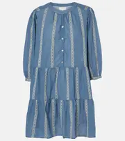 [Velvet] Velvet Kaitlyn jacquard cotton-blend minidress AU 16 blue