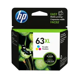 【輸入折扣碼MOM100折$100】HP 63XL 原廠黑色高容量墨水匣 ( F6U64A ) ( 適用: DeskJet 3630/2180/1110) F6U64AA