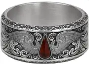 [Starforged] Blood Angels of Sanguinius Space Marines Men's Fashion Jewelry Sterling Silver Rings, Medium, Metal, No Gemstone