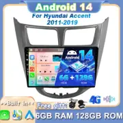 6GB+128GB Car Stereo For Hyundai Accent 2011-2019 Navigation GPS CarPlay Android
