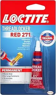 Loctite Threadlocker Red 271 - Permanent Thread Lock Glue for Nuts, Bolts, & Fasteners, High Strength Screw Glue to Prevent Loosening & Corrosion - 6 ml, 12 Pack