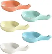 FUNOMOCYA 1pc Light Green Japanese Style Ceramic Chopstick Rest Holder Versatile Sauce Dish and Spoon Rack for Home Use for and Housewarming Celebrations