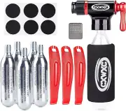 CO2 Inflator Kit with 5 X 16G CO2 Threaded Cartridges- Presta & Schrader Valve C