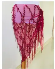 Belly Dance Sequin Hip Scarf Skirt Sarong Costume Gypsy Beaded Performance Belt