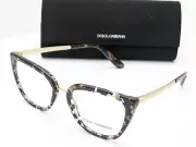 Dolce & Gabbana DG3314 911 Cat Eye Cube Black/Gold Womens Eyeglasses 53mm