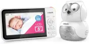 Vtech BM5550-OWLN 5" Full Colour Pan & Tilt Video & Audio Baby Monitor with 2...