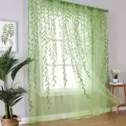 Gauze Willow Leaf Curtain Tulle Curtain Sheer Curtains Living Room